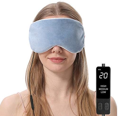 Aroma Season Cotton Silk Heated Eye Mask, Hot Compress for Belpharitis Dry Eyes Stye Eye Puffy Eyes (Blue)