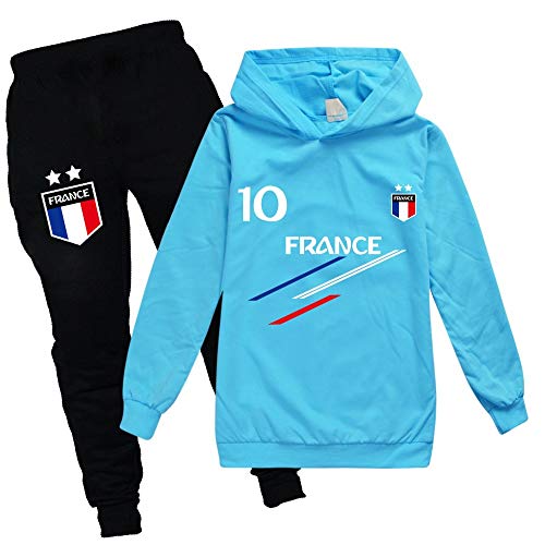 Survêtement de football France 2 étoiles enfant : résistant et confortable pour le collège