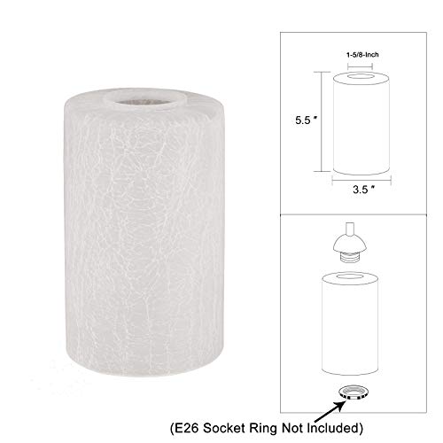 Eumyviv Frosted Glass Lamp Shade With Crackle Finish, 2 Pack Cylinder Glass Light Cover Replacement With 1-5/8-Inch Fitter Opening For Wall Sconce Chandelier A00027 #TOP3