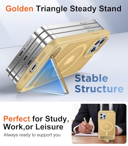 Image of Magnetic Compatible with iPhone 12 Case & iPhone 12 Pro Case, [Built-in Invisible Kickstand][Compatible with MagSafe][Military Grade Shockproof] Slim Translucent Matte Phone Case 6.1 inch