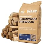 9KG Ecoblaze Premium Kiln Dried Hardwood Logs - Fire Logs, Firewood, Kindling Wood, Fire Pits & Pizza Oven Wood - High Heat Log For BBQ, Hardwood Woods for Wooden Burner - Eco-Friendly and Sustainable