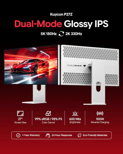 Image of P27Z 27 inch 5K Gaming Monitor, IPS Glossy (Honeycomb with Stand)