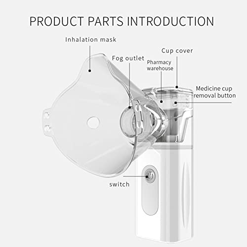 Uso doméstico Nebulizador ultrassônico portátil Economia de energia Voz baixa Saúde Respiração Micro