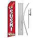 Sushi Red Swooper Advertising Flag & Pole Kit - Perfect for Store Fronts, Cafes, Retailers, Shops, Food Trucks, Events, Fairs, Restaurants