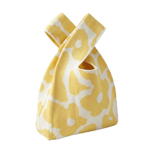 Image of Knot Bag, Mini Knit Tote Bag, Extra Thickened Japanese Knot Bag, Wristlet Handbag - 1 /2 /6 Pack