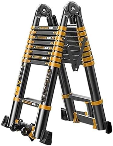 伸縮はしご 多目的 - Aフレーム耐荷重200kg ストレート 伸縮はしご - 軽量 ポータブル アルミニウム 折りたたみはしご