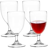 Yaoliucp Plastikweingläser 4pcs 200 ml Weingläser Kunststoff hochtemperaturfest klar unzerbrechlich für Hochzeiten Geburtstage BBQ Outdoor -Partys