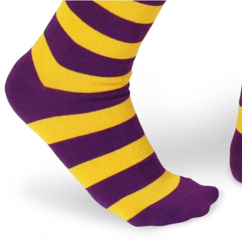 Image of PolyMedea Elite Quality Colorful Soft Cotton Women's Striped Knee High Socks