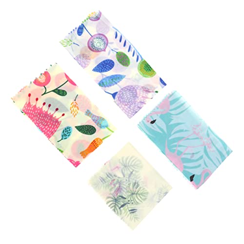 Alipis 4pezzi Pellicola Alimentare in Cera d Api Panno Per Conservazione Degli Alimenti Riutilizzabile Per Casa Cucina Frigorifero Freschezza Del Cibo Snack Formaggio Frutta