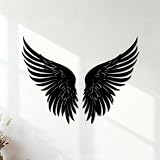 Adesivi incisi ali aura angelica logo emblematico graziosa icona angelo custode 54.6x72.8cm Impermeabile Nero
