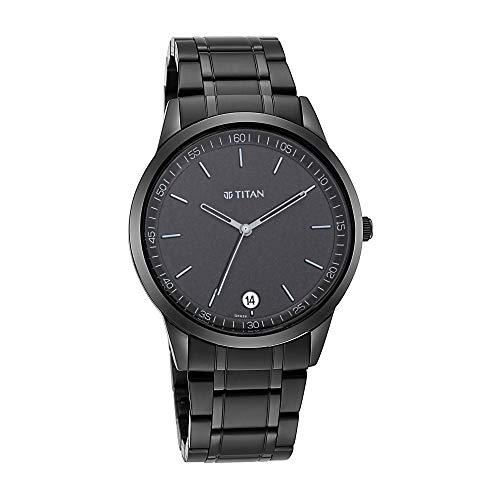 Titan-Mens-Timeless-Style-Analog-Watch-Refined-Black-Dial-and-Metal-Strap-1806NM01