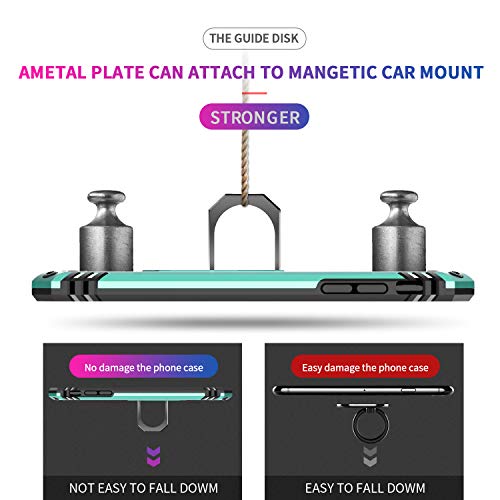 Leyi For Iphone 8 Case, Iphone 7 Case, Iphone 6S/ 6 Case With Tempered Glass Screen Protector [2 Pack], Military-Grade Protective Phone Case With Kickstand Ring For Iphone 6/6S/7/8, Mint Green #TOP5