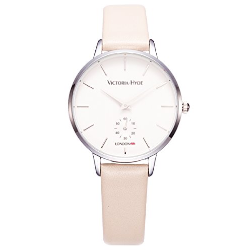 VICTORIA HYDE Damen Uhr Minimalist Armbanduhr Analog Quarz Schlicht Damenuhr mit Lederarmband