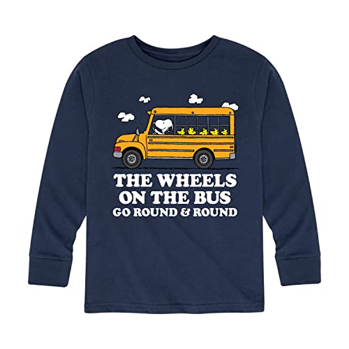 HYBRID APPAREL - Peanuts - Wheels On The Bus - Toddler and Youth Long Sleeve Graphic T-Shirt