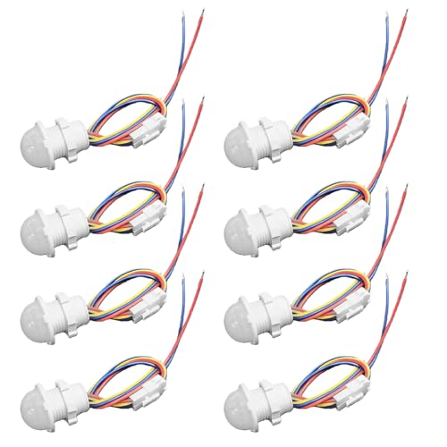 WIYETY 8 unidades de mini movimiento: interruptor PIR con sensor de infrarrojos, sensor de movimiento, control de luz, detector de movimiento, interruptor de control para control de luz automatizado