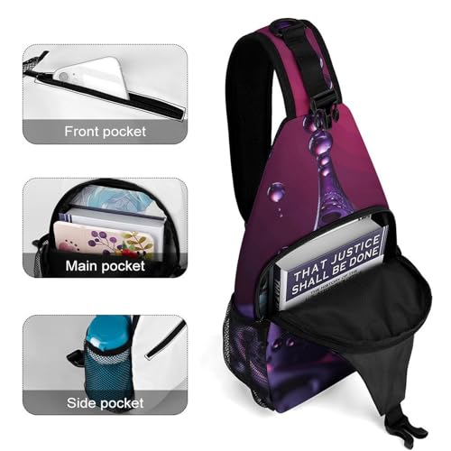 Mochila cruzada morral púrpura para senderismo y viaje miniatura 4