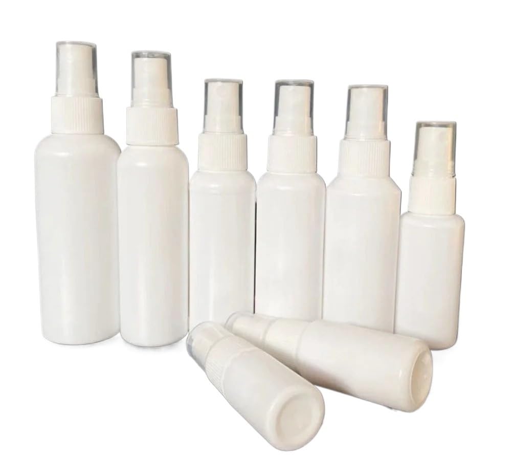 100PCS/LOT White Spray Bottle 10ml 20ml 30ml 50ml 60ml 100ml Empty Perfume Vial Refillable Mist Pump Atomizer Travel(100 ml)