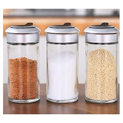 Pots à épices en verre, Les pots d'assaisonnement font pivoter la boîte de rangement d'assaisonnement, adaptée au stockage de diverses épices dans la cuisine. Couleur : transparent, taille : 10 cm x 4