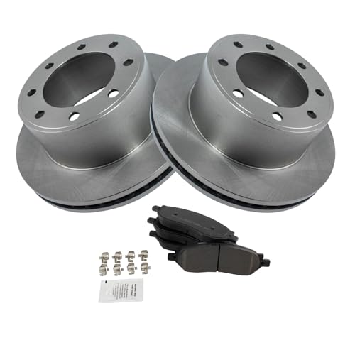 Image of TRQ Rear Brake Pad & Rotor Kit Semi-Metallic Compatible with 2005-2007 Ford F-250 Super Duty F-350 Super Duty