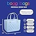 BOGG BAG Original Large Tote – 19” x 14” x 9” – Durable, Washable, Tip-proof – Beach, Pool, Boat, Work, Sports (Carolina on My Mind with White Buttons)