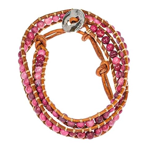 BlueRica Natural Stone Leather Wrap Anklet Bracelet Cover