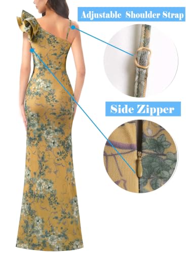 Image of VFSHOW Womens Ruffle One Shoulder Formal Prom Gala Maxi Dress Evening Gown
