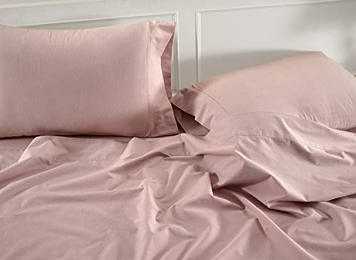 LANE LINEN 100% Organic Cotton Sepia Rose Full Sheets Set 4-Piece Pure Long Staple Percale Weave Bedding for Bed Breathable Fits Mattress Upto 15" Deep - Image 4