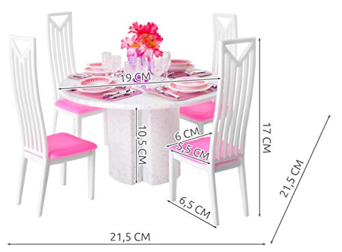 ISO TRADE Puppenhaus Möbel Möbelset Esszimmer Esstisch Stuhl 38-teilig 8248 – Bild 3