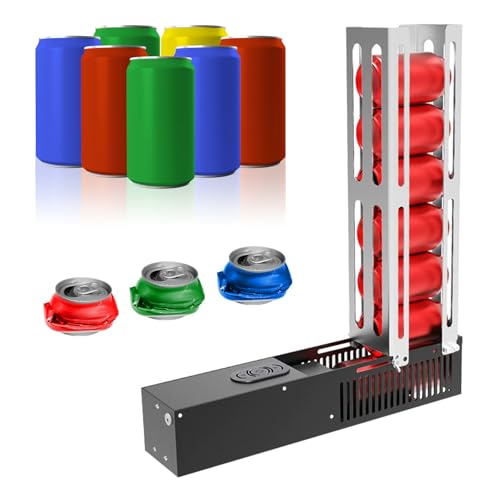 JAOGAUS Trituradora de Latas Eléctrica, Reciclaje Automático de Latas de Aluminio de 6 oz a 18 oz, Modo Automático y Manual, Reciclaje de Latas de Refresco, y Botellas de Agua de Plástico