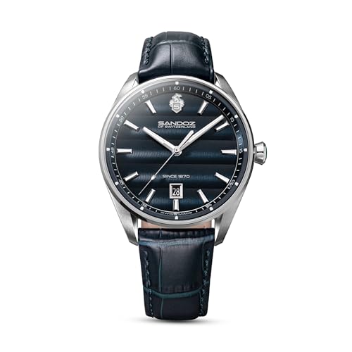 Image of SANDOZ Bachelin Premium Swiss Made Quartz Blue Dial Watch for Men - SZWGB0001113