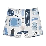 Bolaz Boys Swim Trunks Kid's Swim Pants Little Boys Quick Dry Beach Board Shorts-Cute and Simple Line Modeling Multicolor