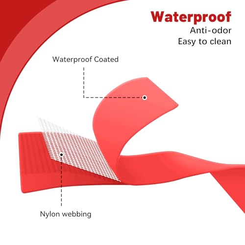 Image of Waterproof Dog Collar, Easy to Clean Rubber Dog Collars with Quick Release Buckle Fits Small Medium or Large Dogs (Red, M (11.8-18.5 inch))
