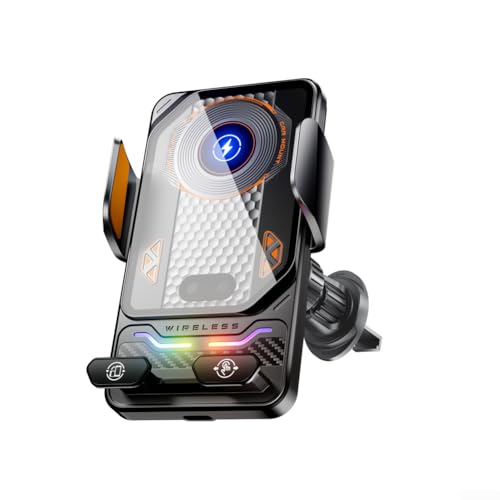 ReachMall Cargador inalámbrico del sostenedor del teléfono del coche, 360 ° Rotación Air Vent Mount con sensor eléctrico, Tipo C Puerto de carga (negro)