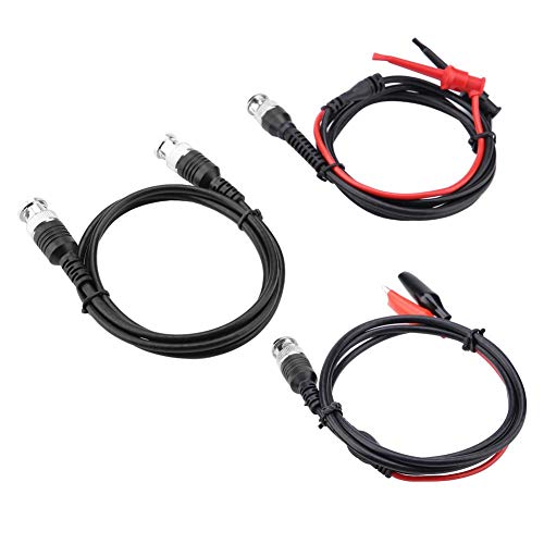 Oumefar Cable coaxial BNC a BNC Chip de cocodrilo Multímetro Juego de Ganchos de Prueba Juego de Cables de Prueba Sondas de osciloscopio BNC a Pinzas cocodrilo para educación de electricistas