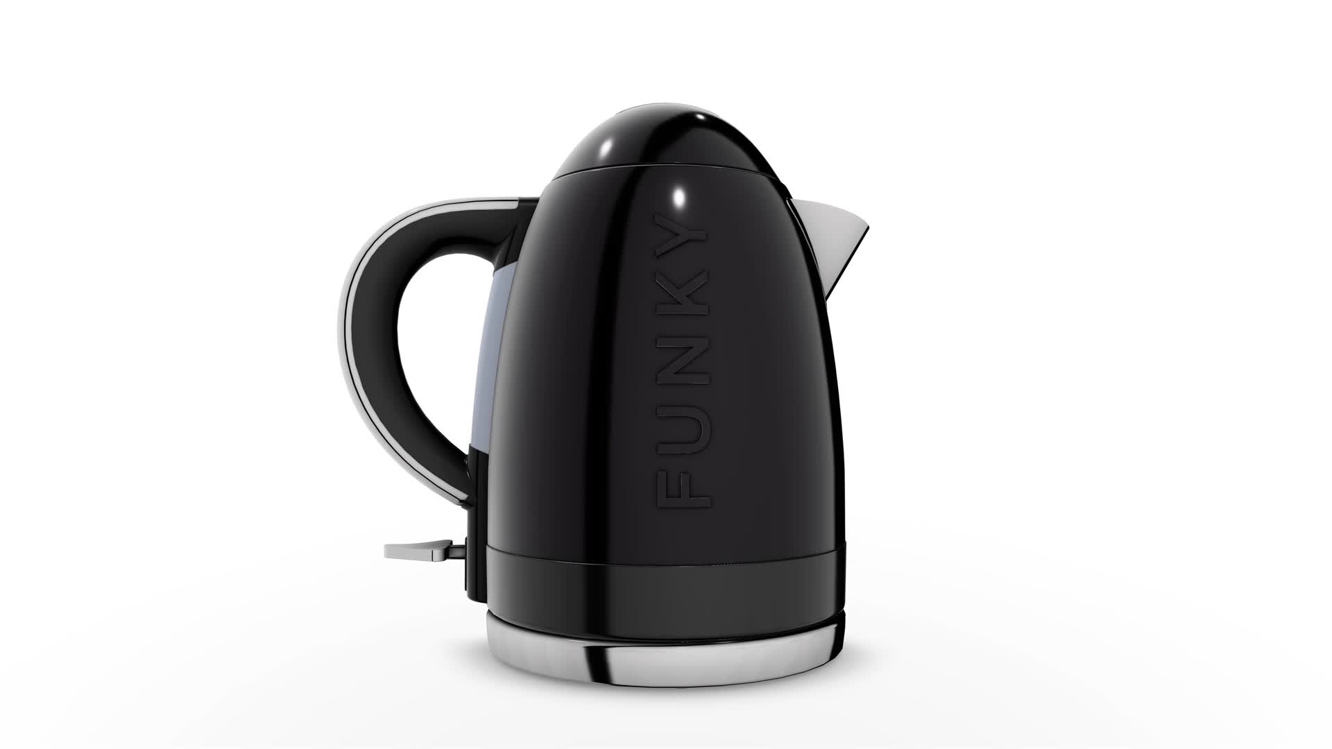 THE FUNKY APPLIANCE COMPANY, FK01BLACK 1.7 Litre Funky Kettle, 360