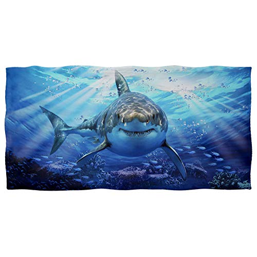 Showudesigns Ocean Shark Bath Towel Cotton Absorbent Soft Bath Sheet for Men Teen Boys Swimming Fitness, Sports - Large 59x29 Inch