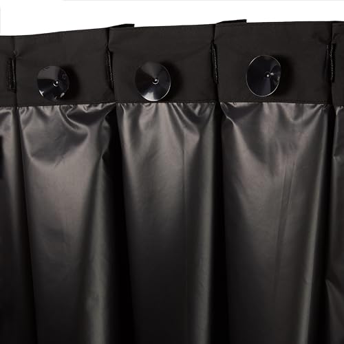 Image of Amazon Basics Portable Energy Saving Noise Reducing Blackout Curtain Shade with Suction Cups, Fits Windows, 50 inchW x 78 inchL, Black, 2-Pack