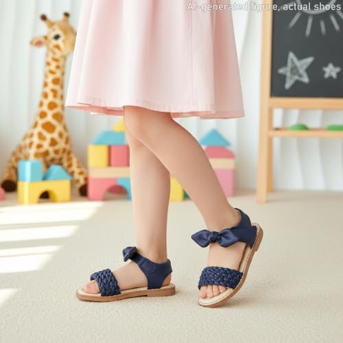 Image of Flaryzone Girls Sandals Open Toe Summer Flats Dress Sandals Shoes Toddler /Little Kid