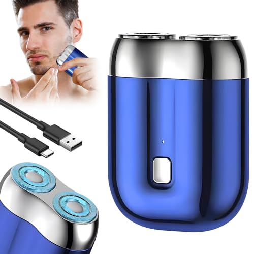 Mini Portable Electric Shaver, Tragbarer Elektrischer Mini Rasierer für Herren, Braun Rasierer, USB Wiederaufladbare Kabellose Wasserdichte Rasiermaschinen Ein Knopf nass und Trocken Geschenke