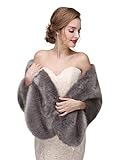 Photo Gallery anglacesmade stola da sposa in pelliccia sintetica con spilla da sera caldo mantello coprispalle, grigio, taglia unica Photo Gallery anglacesmade stola da sposa in pelliccia sintetica con spilla da sera caldo mantello coprispalle, grigio, taglia unica