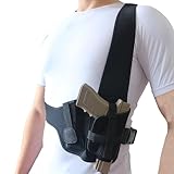 TACDEFNEX Shoulder Holster for Pistols – Right-Hand Gun Holster for Men with Breathable 3-Point Design, Adjustable Fit 35'-45', Fits Glock 19, Sig P365, M&P Shield, 1911 & More