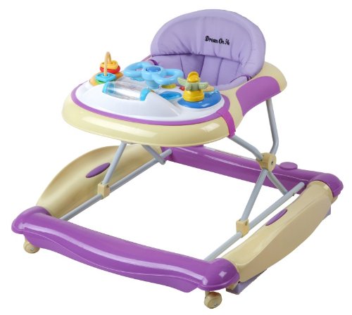Dream On Me 2 in 1 Crossover Musical Walker and Rocker, Yellow/Purple