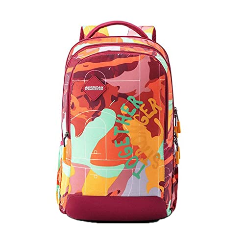 Image of American Tourister Sest+ Polyester 2 Compartment Unisex Backpack (Red,Frsz) (Medium size)