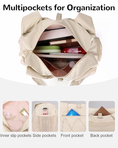 20L Small Gym Duffel Bag with Water Bottle Holder for Women, Lightweight Sports Duffel Bag with Shoe Compartment for Yoga, Pink4