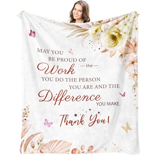 Yufrtck Employee Gifts, Thank You/Appreciation Gifts for Women Blanket 60'x50', Retirement/Farewell/Going Away/Leaving Gifts for Coworkers Employees Boss Teachers Nurse, Team Gift for Employees