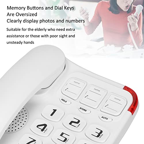 Teléfono alámbrico grande para personas mayores con 3 memorias miniatura 6