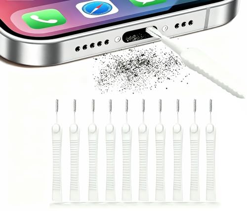 10 Pack Phone Charge Port Cleaning Tool kit Anti-Clogging Mini Brushes Cleaner for iPhone 17 Pro Max Speaker and Receiver Multifunctional Cleaning Tool Compatible with AirPods 4 Tablet Camera Etc