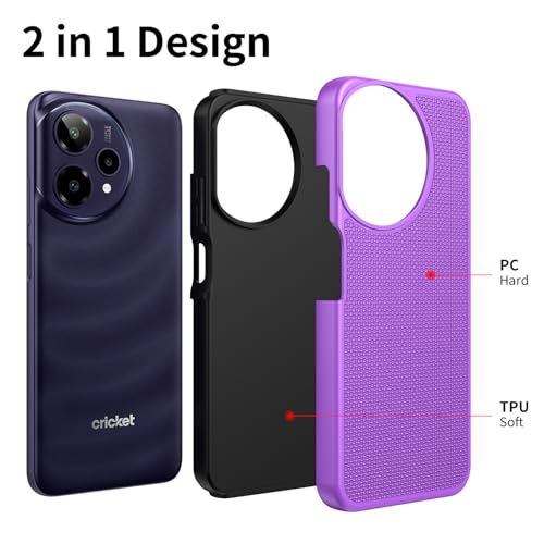 Funda para ATT Verge 2 carcasa robusta con protector pantalla silicona texturizada 6