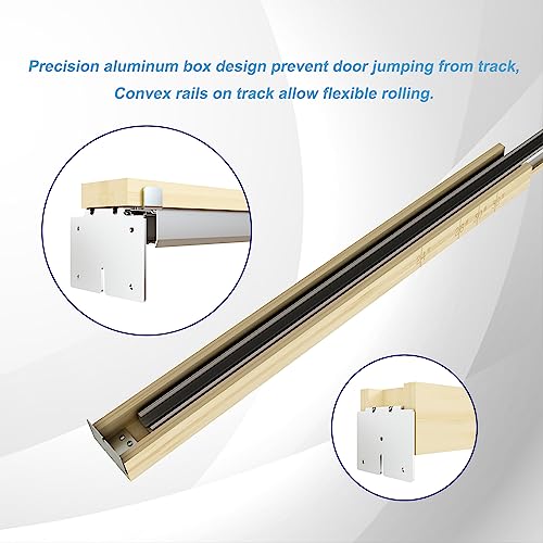 JUBEST Double Pocket Door Frame Kits con refuerzos de madera y acero, mecanismo de cierre suave bidireccional para dos juegos de puertas de 24" a 36" x 80" miniatura 6