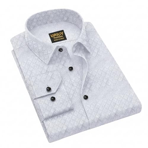 Image of Men's Polycotton Casual Textured Button Down Regular Fit Shirts Long Sleeve Shirt